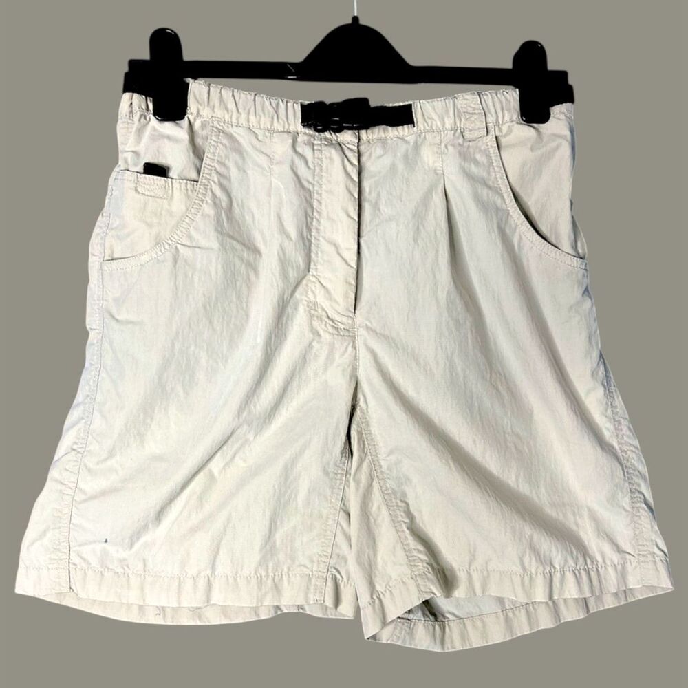 Vtg Eddie Bauer Womens Tan Hiking Shorts Sz S Camp Utility Neutral Outdoor Trail
